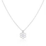 گردنبند گل طلا سفید