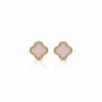 گوشواره میخی ونکلیف صورتی2