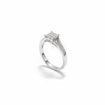 حلقه ازدواج زنانه نگین مربع