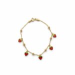 دستبند بچگانه آویز دار توت فرنگی