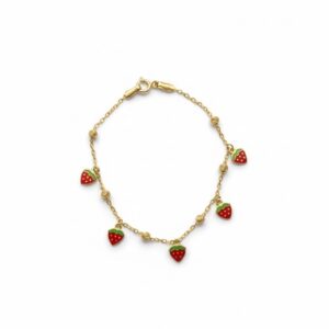 دستبند بچگانه آویز دار توت فرنگی