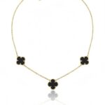 گردنبند ونکلیف سه گل مشکی