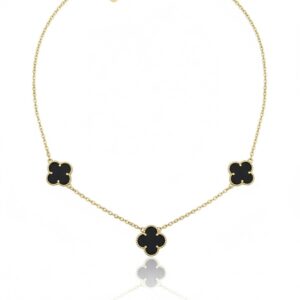 گردنبند ونکلیف سه گل مشکی